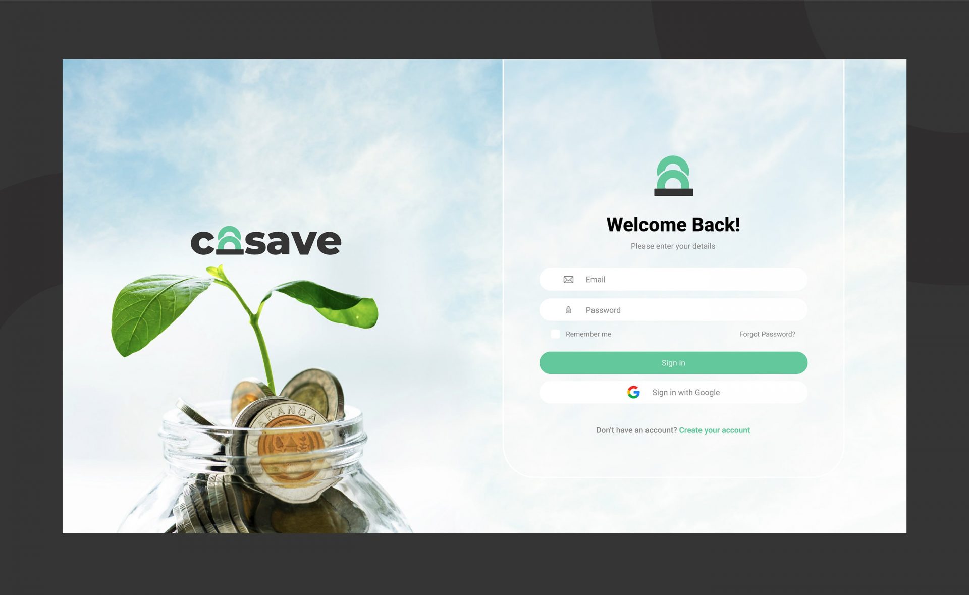 Cosave Login & Sign up Pages